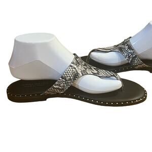 Sophia Milano Sandal slides size 9.5 made in Italy Gray Black Silver